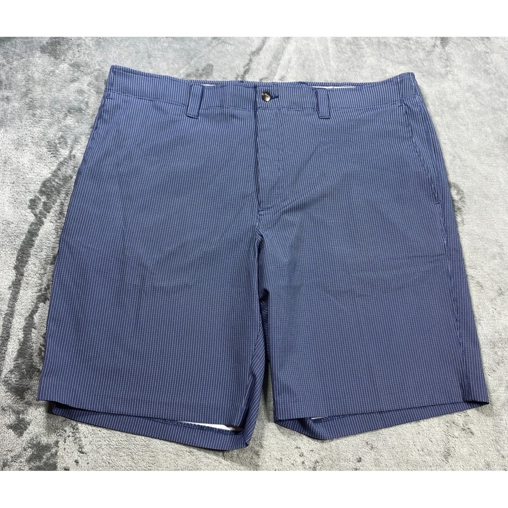 Callaway Shorts Mens 38 Blue Plaid Check Casual Golf Flat Front Chino 9" Inseam